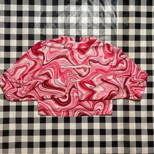 pink swirl marble shein crop top